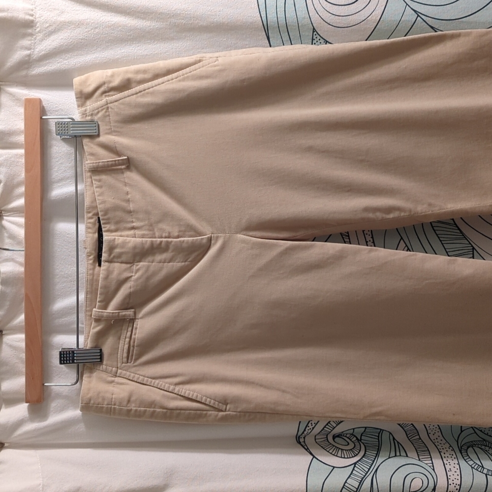 Theory wide leg cream thin corduroy pants